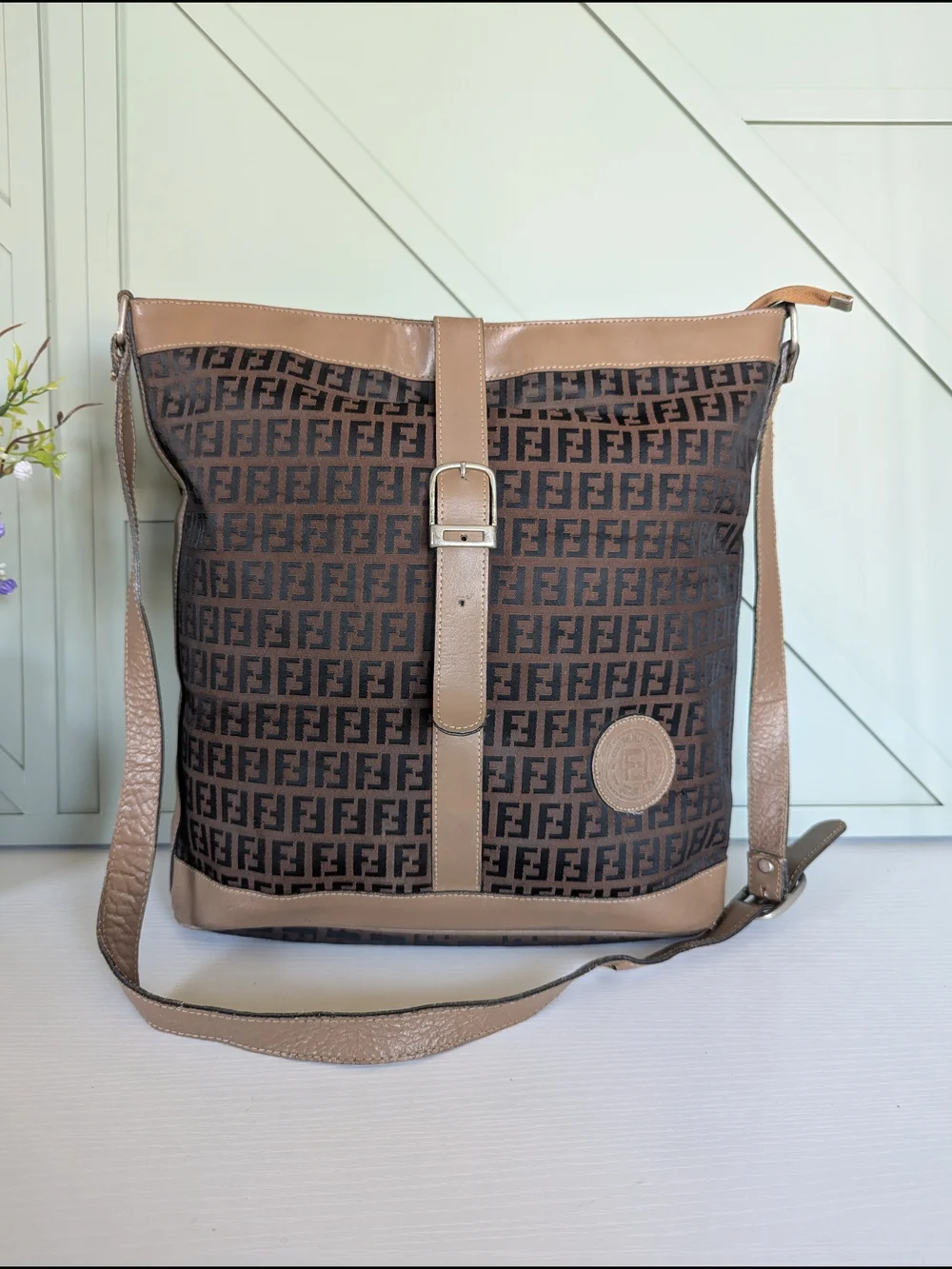 vintage Fendi ZuccaMonogram originallyintroduced in the late 1980s.Pattern: